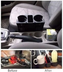 Merkloos Decopatent® Autostoel Organizer - Voor Tussen Auto Stoel / Console - Bekerhouder & Telefoonhouder - Opbergvakken - Auto Organiser -Jollein Baby Verkoopwinkel 1053x1200 1