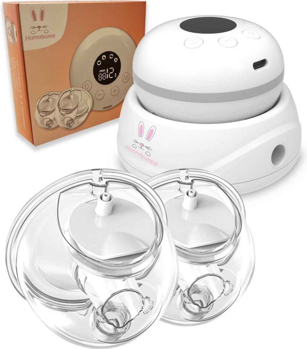 Hunnybunny® Dubbele Borstkolf Electrisch – 12 Standen – Borstkolf Handsfree Kolven - 2x 180 Ml 1 Hunnybunny® Dubbele Borstkolf Electrisch – 12 Standen – Borstkolf Handsfree Kolven - 2x 180 Ml