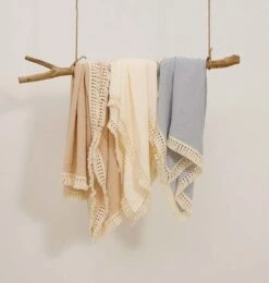 Hydrofiele Doek XL Met Franjes - 120x120 Cm - Taupe -Jollein Baby Verkoopwinkel 1138x1200