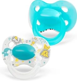 Medela Baby Fopspeen Original Hoge Acceptatie Orthdontisch Ergonomische Vorm - Turquoise Blauw - 18+ Maanden - 2 Stuks