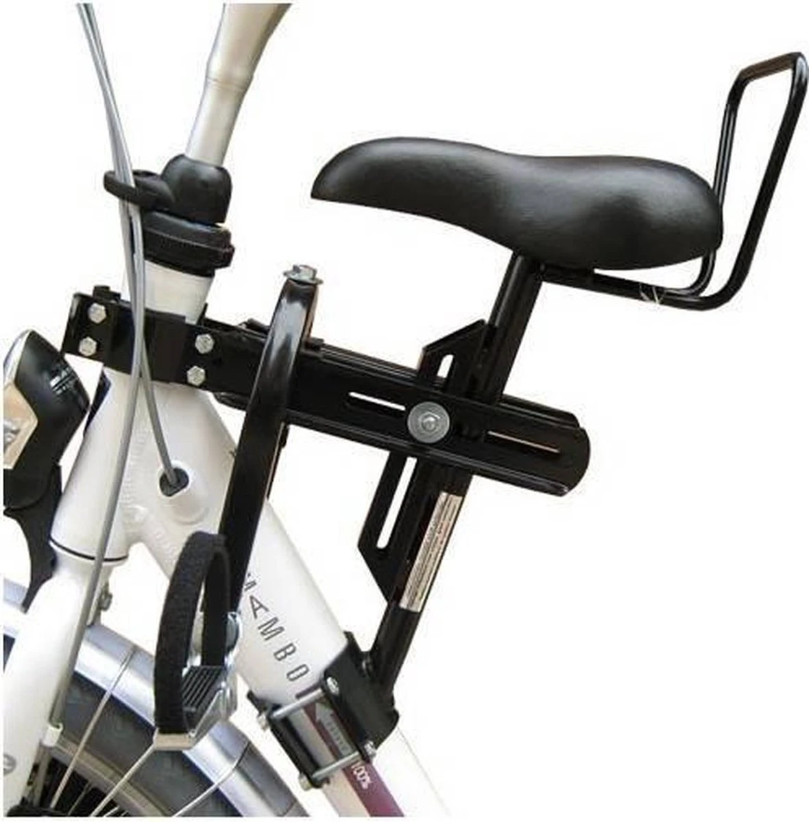 Zadel Op Stang Model 4 Kinderzitje Voor Damesfiets Met Enkele Oversized Onderbuis - Nooit Meer Zwaar Sturen 1 Zadel Op Stang Model 4 Kinderzitje Voor Damesfiets Met Enkele Oversized Onderbuis - Nooit Meer Zwaar Sturen