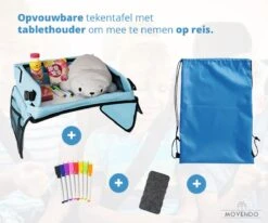 ‘’MOVENDO’’ Reistafel Voor Auto Kinderen – Autotafel – Speeltafel Auto – Travel Tray – Tekentafel – Opvouwbaar Met Tablethouder - Blauw -Jollein Baby Verkoopwinkel 1200x1000 3