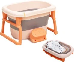 Jollein Baby Verkoopwinkel 30 Babybadje - Inklapbaar Bad - Bad Baby - Met Badkruk - Zitbad - Bath Bucket - Opvouwbaar Bad Kinderen - Baby Badje - Opvouwbaar Bad Baby - Opvouwbaar Bad - Baby Badkussen