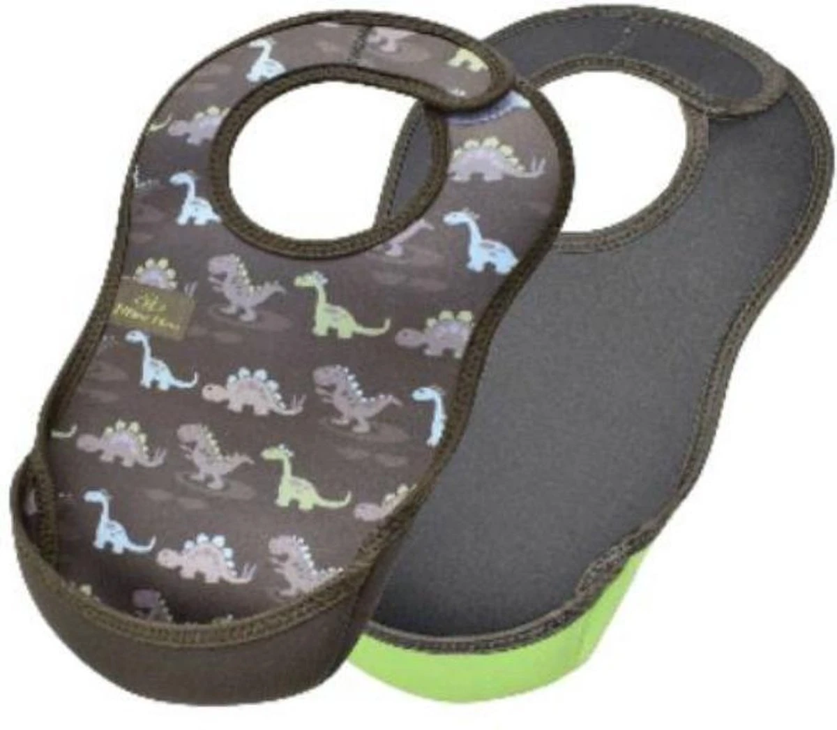 Bibetta Slabbetje - Dinosaurus - Grijs - 2-pack 1 Bibetta Slabbetje - Dinosaurus - Grijs - 2-pack