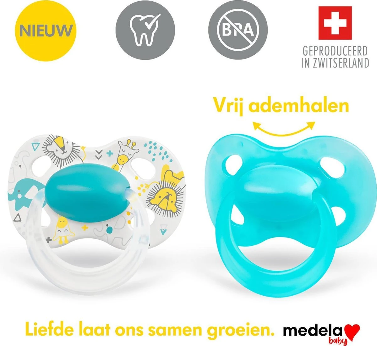 Medela Baby Fopspeen Original Hoge Acceptatie Orthdontisch Ergonomische Vorm - Turquoise Blauw - 0-6 Maanden - 2 Stuks 7 Medela Baby Fopspeen Original Hoge Acceptatie Orthdontisch Ergonomische Vorm - Turquoise Blauw - 0-6 Maanden - 2 Stuks - Afbeelding 7
