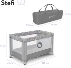 Lionelo Stefi - Campingbedje - 125x65cm - Tot 15kg - Transporttas -Jollein Baby Verkoopwinkel 1200x1151 1