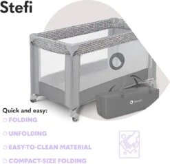 Lionelo Stefi - Campingbedje - 125x65cm - Tot 15kg - Transporttas -Jollein Baby Verkoopwinkel 1200x1156 2