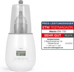 Alecto BW-700 - Snelle Digitale Flessenwarmer 500W Voor Opwarmen, Steriliseren En Ontdooien - Inclusief Stoomkap - Bediening Via Display - Wit -Jollein Baby Verkoopwinkel 1200x1176