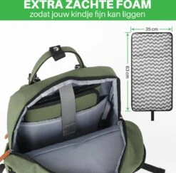 Brisby Slijtvaste Luiertas – Verzorgingstas – Met Buggymontage - Groen -Jollein Baby Verkoopwinkel 1200x1179 3