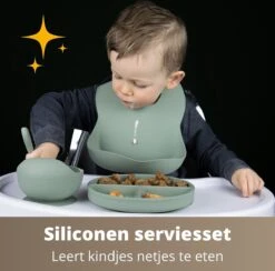 Ik Ben Zo Mooi 8-delige Siliconen Kinderservies Set Met Bord En Kom Met Zuignap - Doeskin Zand -Jollein Baby Verkoopwinkel 1200x1186 1