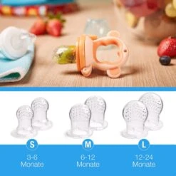 2 Fruitspenen Aap Voor Baby & Peuter + 6 Siliconen Spenen In 3 Maten - Veilig + BPA Vrij -2 Fruitspenen - Fopspeen Fruit Net Fruit Speen Baby Speen Fruit Groente Pap Babyvoeding -Jollein Baby Verkoopwinkel 1200x1200 156