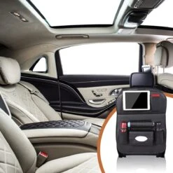 Bablue Autostoel Organizer - Zwart - 1 Stuks - Stevig PU Leer - Met Uitklapbare Tafel - Auto Organizer - Auto Accessories Interieur - Autostoel Organizer Tablet Houder - Autostoel Beschermer -Jollein Baby Verkoopwinkel 1200x1200 298