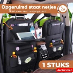 Bablue Autostoel Organizer - Zwart - 1 Stuks - Stevig PU Leer - Met Uitklapbare Tafel - Auto Organizer - Auto Accessories Interieur - Autostoel Organizer Tablet Houder - Autostoel Beschermer -Jollein Baby Verkoopwinkel 1200x1200 303