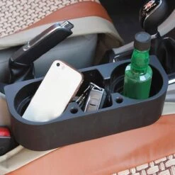 Merkloos Decopatent® Autostoel Organizer - Voor Tussen Auto Stoel / Console - Bekerhouder & Telefoonhouder - Opbergvakken - Auto Organiser -Jollein Baby Verkoopwinkel 1200x1200 311