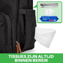 Brisby Slijtvaste Luiertas – Verzorgingstas – Met Buggymontage - Zwart -Jollein Baby Verkoopwinkel 1200x1200 326