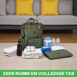 Brisby Slijtvaste Luiertas – Verzorgingstas – Met Buggymontage - Groen -Jollein Baby Verkoopwinkel 1200x1200 335