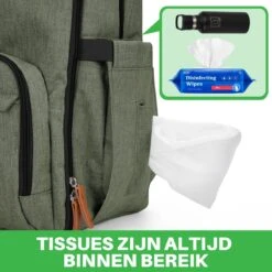 Brisby Slijtvaste Luiertas – Verzorgingstas – Met Buggymontage - Groen -Jollein Baby Verkoopwinkel 1200x1200 338
