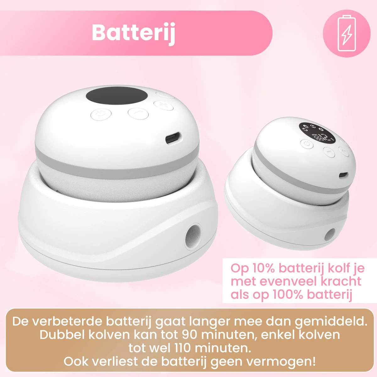 Hunnybunny® Dubbele Borstkolf Electrisch – 12 Standen – Borstkolf Handsfree Kolven - 2x 180 Ml 6 Hunnybunny® Dubbele Borstkolf Electrisch – 12 Standen – Borstkolf Handsfree Kolven - 2x 180 Ml - Afbeelding 6