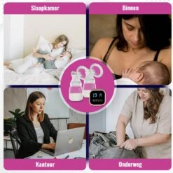 Babeza Borstkolf - Elektrische Borstkolf - Incl. 2 Babyfles 180ml - Handsfree - Oplaadbaar - Dubbele Borstkolf -Jollein Baby Verkoopwinkel 1200x1200 400