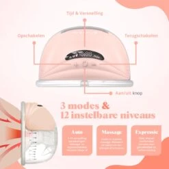 Evite Elektrische Draadloze Borstkolf – Handsfree & Draagbaar – BPA-Vrij – Dubbele Borstkolf – Met E-Book - Roze -Jollein Baby Verkoopwinkel 1200x1200 403