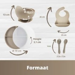 Ik Ben Zo Mooi 8-delige Siliconen Kinderservies Set Met Bord En Kom Met Zuignap - Doeskin Zand -Jollein Baby Verkoopwinkel 1200x1200 455
