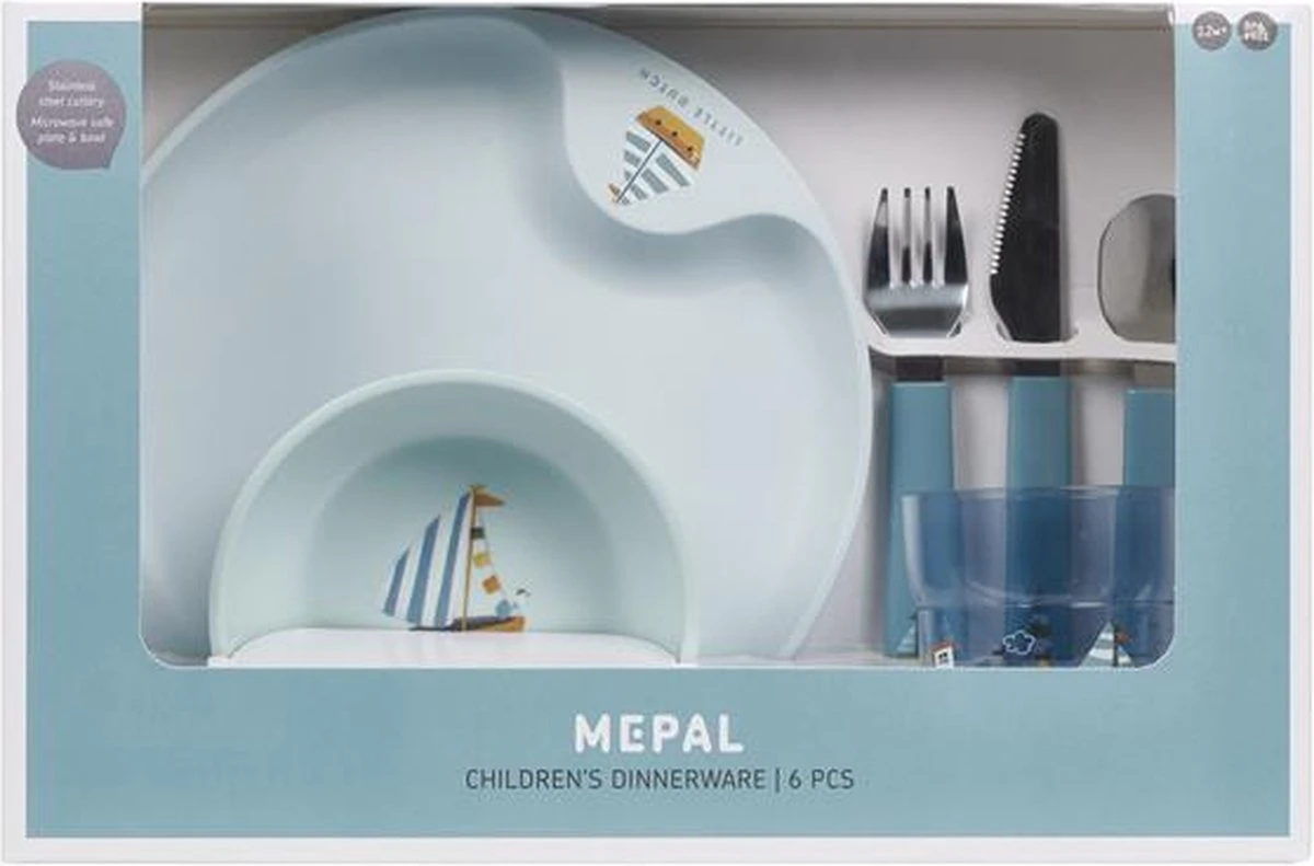 Mepal Mio – Kinderservies Set 6-delig – Bestaat Uit Een Bord, Schaaltje, Glas En Bestek – Sailors Bay - Licht In Gewicht – Kan Tegen Een Stootje 5 Mepal Mio – Kinderservies Set 6-delig – Bestaat Uit Een Bord, Schaaltje, Glas En Bestek – Sailors Bay - Licht In Gewicht – Kan Tegen Een Stootje - Afbeelding 5