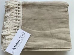 Hydrofiele Doek XL Met Franjes - 120x120 Cm - Taupe -Jollein Baby Verkoopwinkel 1200x900