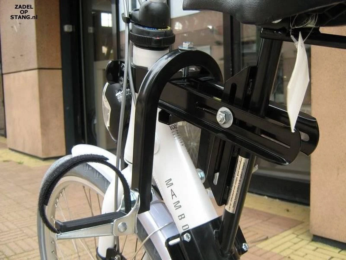 Zadel Op Stang Model 4 Kinderzitje Voor Damesfiets Met Enkele Oversized Onderbuis - Nooit Meer Zwaar Sturen 5 Zadel Op Stang Model 4 Kinderzitje Voor Damesfiets Met Enkele Oversized Onderbuis - Nooit Meer Zwaar Sturen - Afbeelding 5