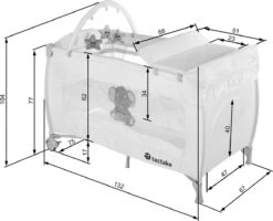 Tectake - Reisbedje Babybed Campingbed Dodo - 132x75x104cm Incl. Aankleedkussen En Draagtas - Bruin - 402203 -Jollein Baby Verkoopwinkel 1200x972