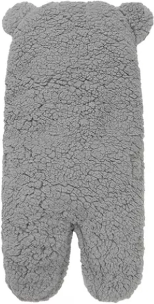 BonBini´s Teddy Bear Wikkeldeken Newborn - Zachte Donkergrijze Teddy Beer Inbakerdoek Newborn Baby - 0-3 Maanden - Donkergrijs 58cm 3 BonBini´s Teddy Bear Wikkeldeken Newborn - Zachte Donkergrijze Teddy Beer Inbakerdoek Newborn Baby - 0-3 Maanden - Donkergrijs 58cm - Afbeelding 3