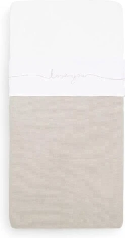 Jollein Baby Laken Wieg 75x100cm Love You - Nougat -Jollein Baby Verkoopwinkel 630x1200