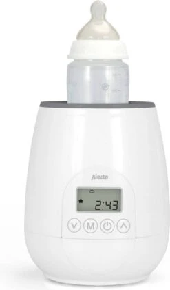 Alecto BW-700 - Snelle Digitale Flessenwarmer 500W Voor Opwarmen, Steriliseren En Ontdooien - Inclusief Stoomkap - Bediening Via Display - Wit -Jollein Baby Verkoopwinkel 706x1200