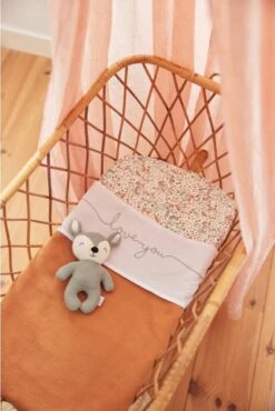 Jollein Baby Laken Wieg 75x100cm Love You - Nougat -Jollein Baby Verkoopwinkel 801x1200 2