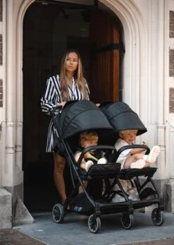 Deryan Luxe Rolo X2 Dubbele Buggy - Duo Buggy - Zwart -Jollein Baby Verkoopwinkel 853x1200