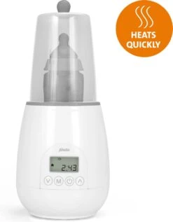 Alecto BW-700 - Snelle Digitale Flessenwarmer 500W Voor Opwarmen, Steriliseren En Ontdooien - Inclusief Stoomkap - Bediening Via Display - Wit -Jollein Baby Verkoopwinkel 935x1200
